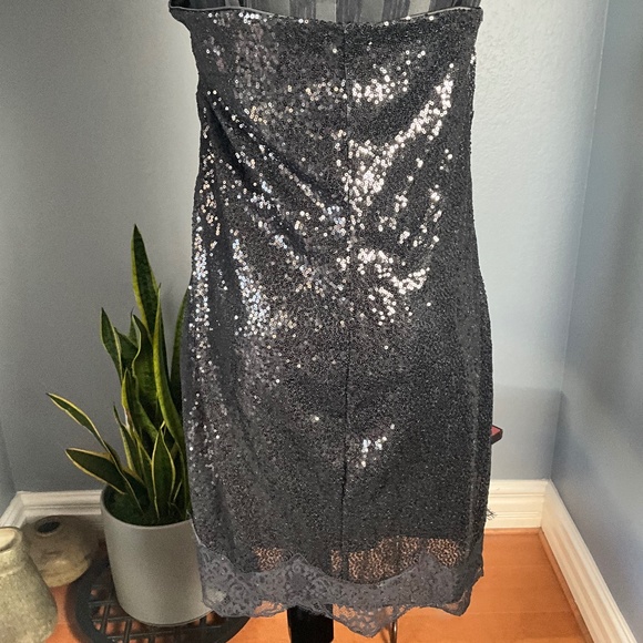 Y2K Babydoll Sequin Lace HOCO Dress Whimsigoth Grunge Witchy Party Black XXL - Picture 9 of 13